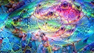 Deep Dream Endless Zoom Loop #1: Inside Cosmic Space Snek