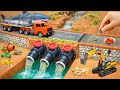 DIY A Mini Brick Concrete Bridge With 3 Water Valves For Heavy Trucks After The Storm
