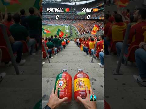 Portugal vs Spain Breaking Glass Bottle! #portugal #spain #breakingglass #shorts #viral