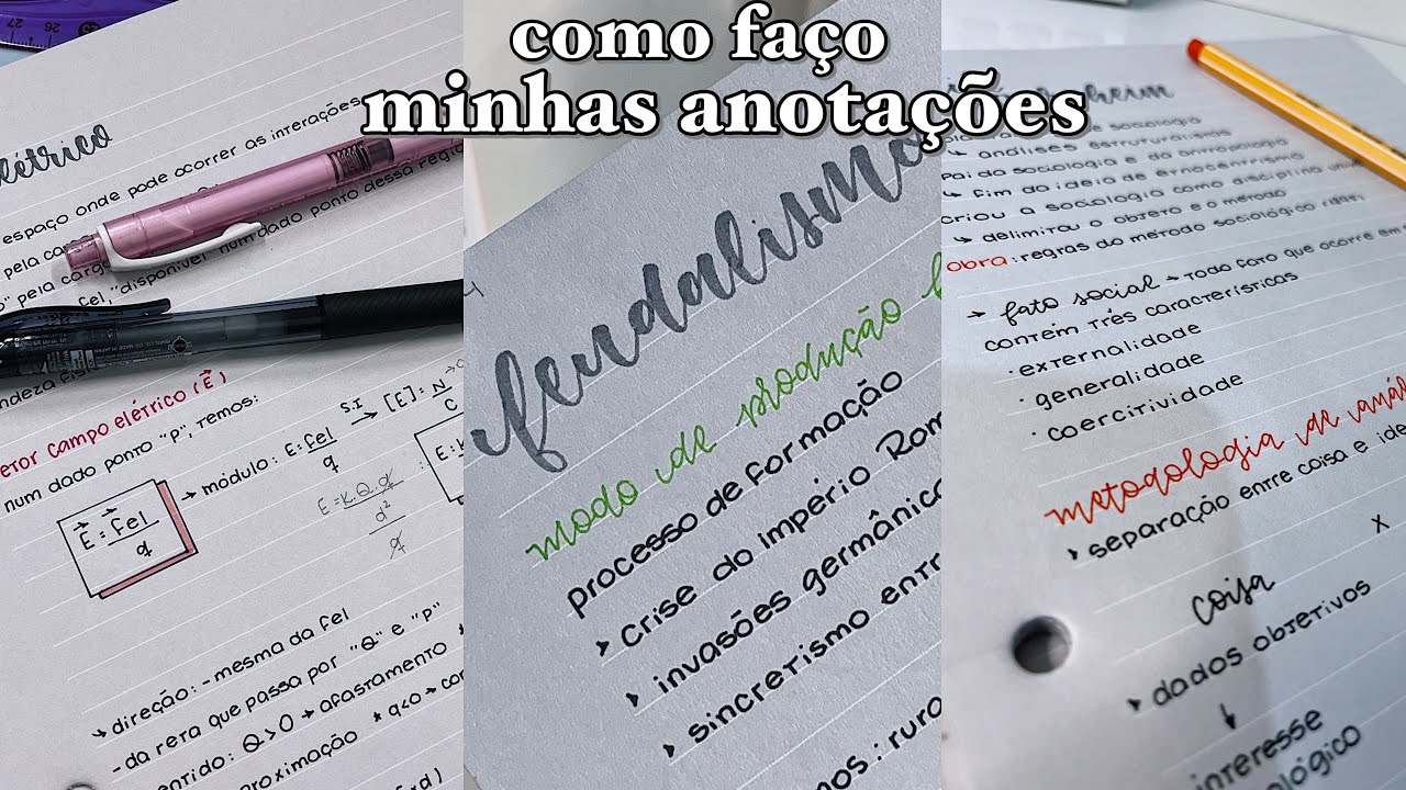 como faço minhas anotações de aula | prático, bonito e organizado + ensinando títulos (lettering)