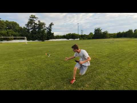 Evening flying on f3k dlg RC model Elf