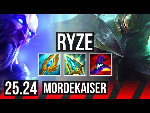 RYZE vs MORDEKAISER (TOP) | Good KDA: 12/1/10 | KR Diamond | 25.24