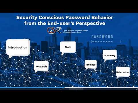 The CSIAC Podcast - Security-Conscious Password Behavior from the End-User's Perspective