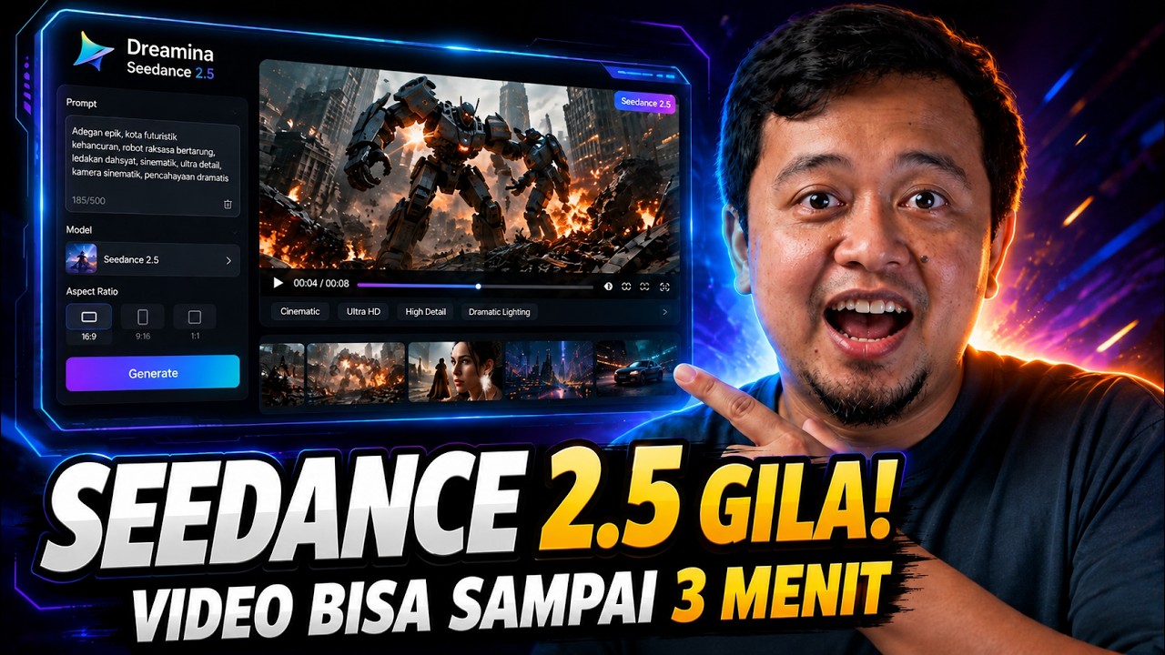 DREAMINA SEEDANCE 2.5 MAKIN GILA! 1 Klik Bisa Jadi Video 30 Detik Sampai 3 MENIT