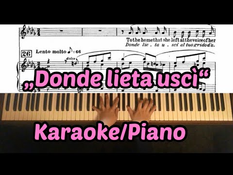 „Donde lieta uscì“ Mimì, Bohème, Karaoke, Piano accompaniment, score&english subtitles, Puccini