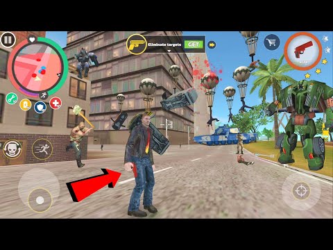 Rope Hero: Vice Town (Mutant Man Fly Vehicle by Flare Gun) Mutant Inside Earth - Android Gameplay HD