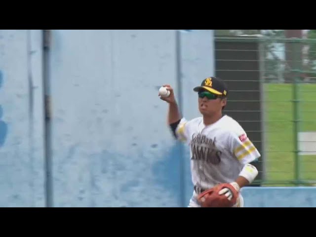 【ファーム】ホークス・川原田純平がジャンピングキャッチで好守を見せる!! 2022年5月29日 福岡ソフトバンクホークス 対 広島東洋カープ