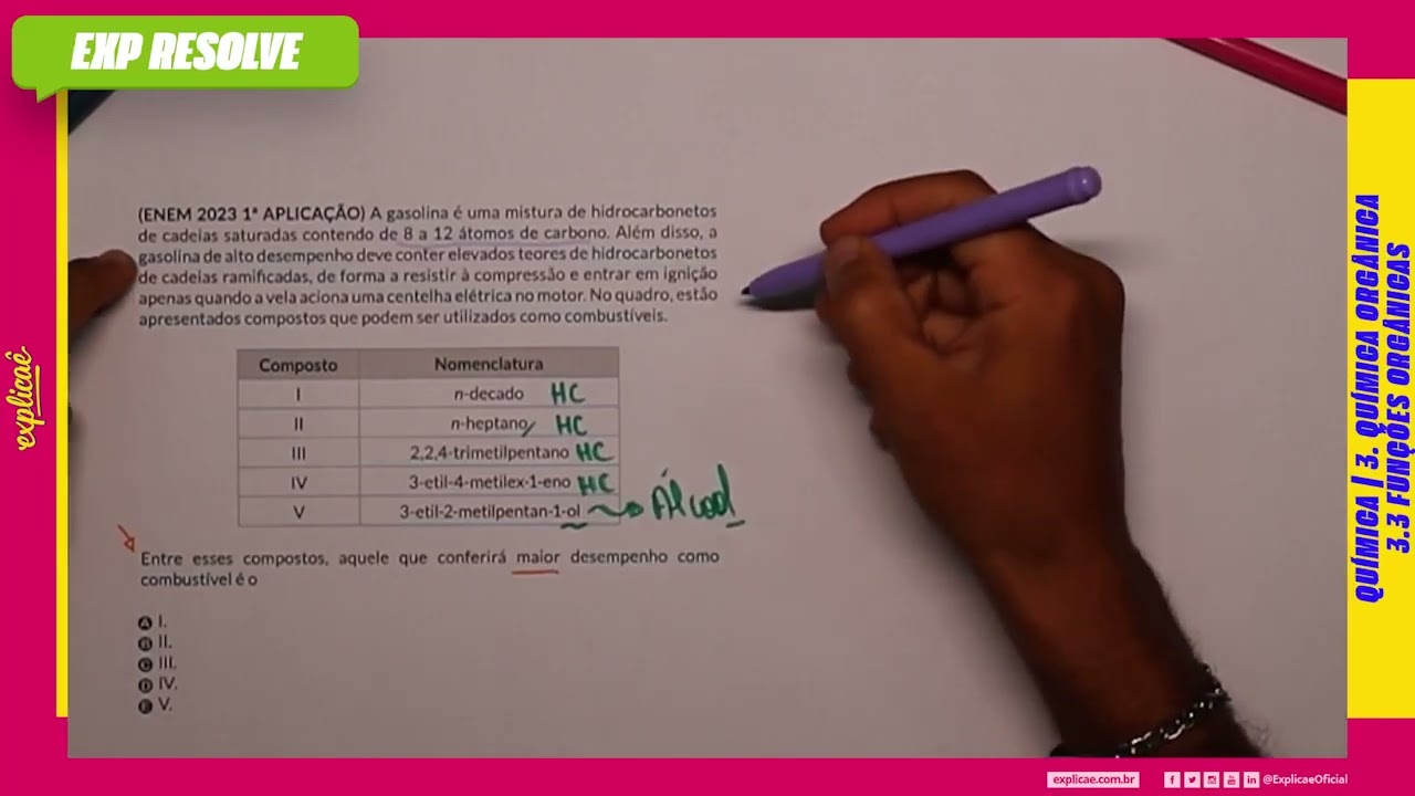 A GASOLINA É UMA MISTURA DE HIDROCARBONETOS DE CADEIAS SATURADAS CONTENDO (...) | FUNÇÕES ORGÂNICAS