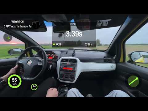 Abarth Grande Punto 1.4T-Jet MT FWD 2010. 0-100 acceleration.