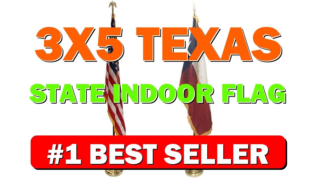 3x5' Texas State Indoor Flag Set with 3x5' United States Indoor Flag - B07WHKRCSM