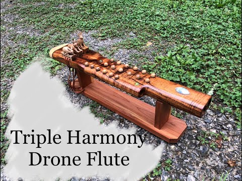 Triple 18 Hole Harmony Koa Flute - Rabbit Theme -
