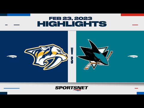 NHL Highlights | Predators vs. Sharks - February 23, 2023