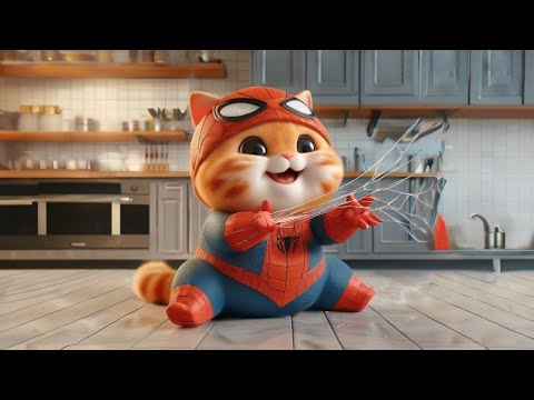 cat become spider-man #cat #cartoon #cute #funny #youtubeshorts #shorts