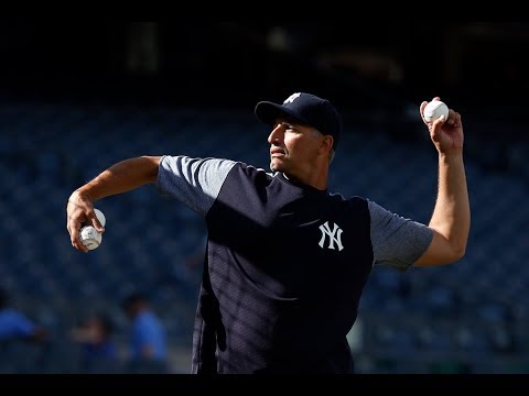 Yankees legend Andy Pettite throws batting practice in Houston
