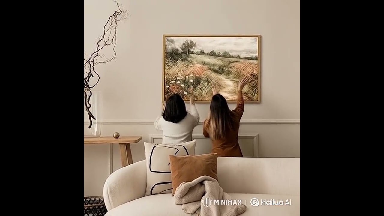 OIQArtOIQ Framed Canvas Wall Art, Vintage Decor, Landscape Nature Country Wildflower Paintings