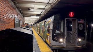 NYC Subway: (Q) Express and (N)(R)(W) Local Trains @ 49 St