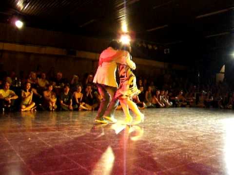  Corina de la Rosa  and  Julio Balmaceda  are  dancing  to  the  milonga  "  Milonga del Recuerdo  "