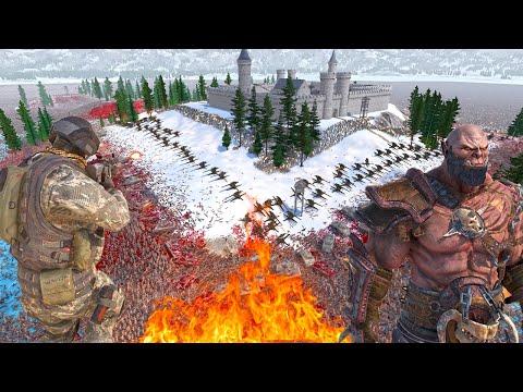 Modern Soldier's winter military station Surrounded by 4 MILLION ORC WARRIORs !! UEBS 2
