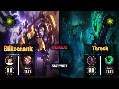Beryl BLITZCRANK (Support) [Aftershock] VS THRESH - Master KR Patch 11.11