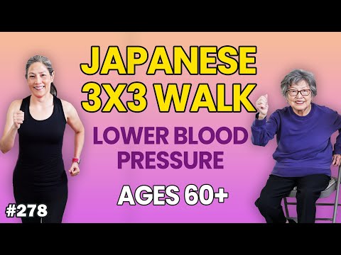 20 Min Japanese 3x3 Walking Exercise | Lower Blood Pressure & Boost Heart Health!
