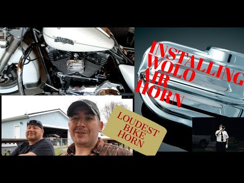 HOW TO INSTALL KURYAKYN BAD BOY AIR HORN ON A MOTORCYCLE / HARLEY DAVIDSON LOUDEST BIKE HORN EVER !