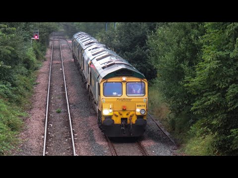 Freightliner Class 66 No's. 66616 & 66615 & 66511 & 66606 & 66601 on 0K98 on 18.07.20 - HD