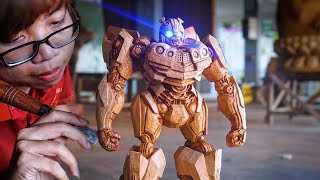 How to carve Bumblebee from a Piece of Wood - with Glowing Eyes - Transformers: Rise of the Beasts