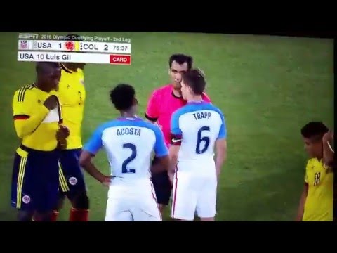 Luis Gil red card vs. Colombia