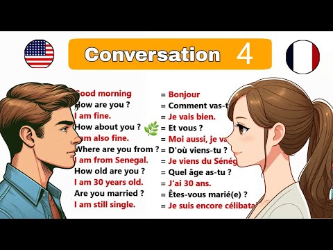 Conversation 4 anglais-français / Anglais facile | ✪✪easy sentences to learn french 🌿