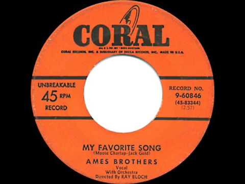 1952 HITS ARCHIVE My Favorite Song   Ames Brothers