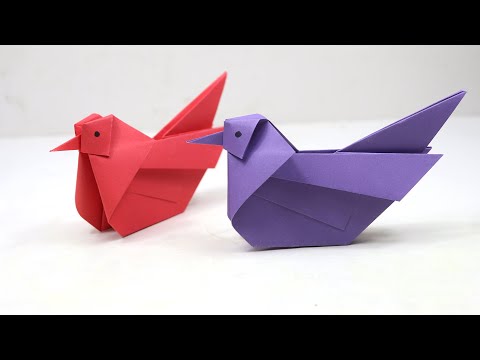 How to Make Cute Paper Bird - Origami Mandarin Bird Tutorial