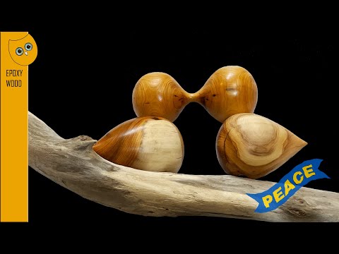 Woodturning | Birds - Love and Peace.