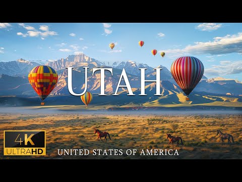 FLYING OVER UTAH (4K Video UHD) - Calming Piano Music With Beautiful Nature Film For Stress Relief