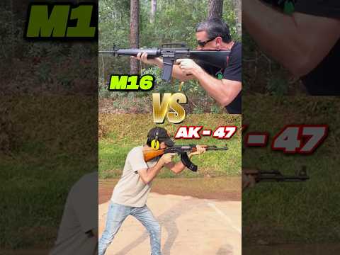M16 vs AK-47: Semi-Auto vs Full-Auto Sound Test . #history #shorts #M16 #ak47shorts