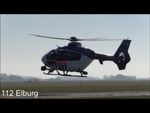 Opleidingsvlucht politiehelikopter 'Zulu' PH-PXE oefent rond Texel Aiport