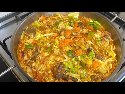 How To Make Cabbage Stew//A Simple Stew//Masof's Kitchen