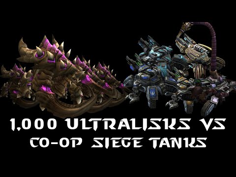 Starcraft 2 1000 Ultralisks VS Co-op SIEGE TANKS (Part 2 of the series)