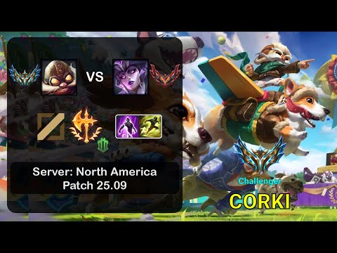 Corki Mid vs Syndra - NA Challenger - Patch 25.09