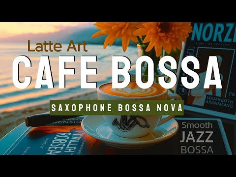 Cafe Music 4K - Smooth Jazz & Bossa Nova Saxophone Instrumental with Latte Art Scenes for Relaxation