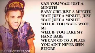 Justin Bieber ft Tyga -  Wait For A Minute (lyrics on screen)