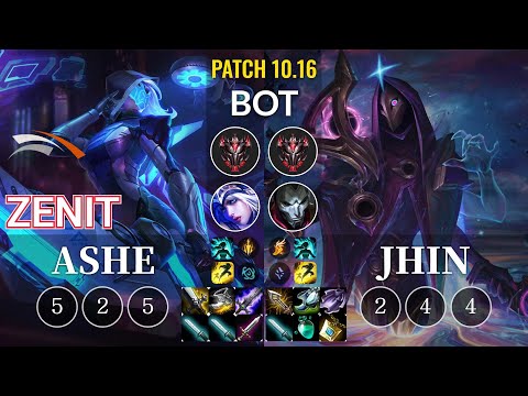 HLE Zenit Ashe vs Jhin Bot - KR Patch 10.16