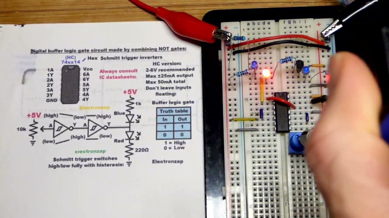 2N3906 PNP BJT Switch Added To Digital Buffer Made From 2 NOT Gates 74HC14 IC