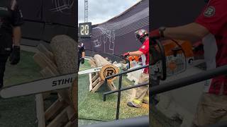 Touchdown log being sawed