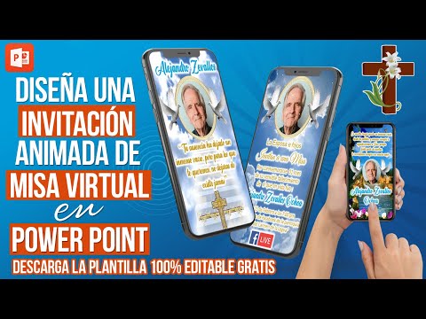 TUTORIAL - DISEÑA UNA INVITACIÓN ANIMADA  DE MISA VIRTUAL  EN POWER POINT  | PLANTILLA GRATIS ⛪🙏