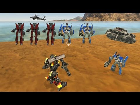 Vegas Crime Simulator (Transformer Fight Blue Car Robot)RPG Car Robot Destroy Building - Gameplay HD