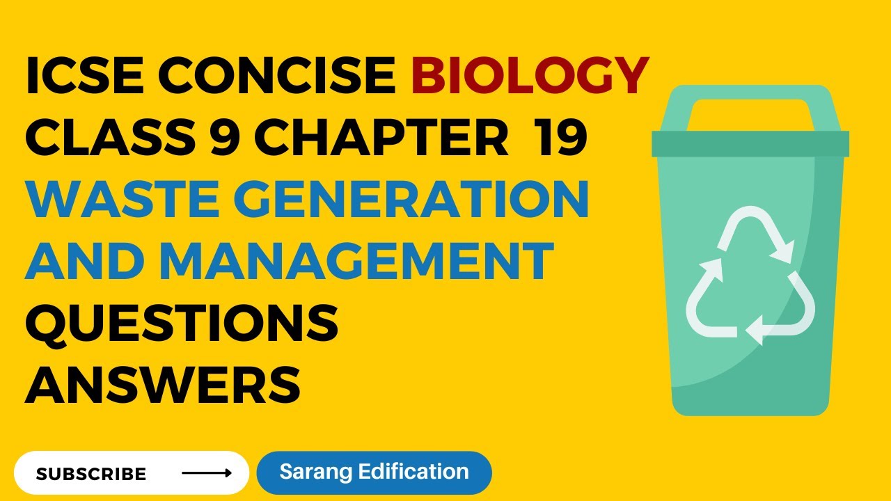 Selina Solutions for Class 9 Biology Chapter 19 Waste Generation and Management | Selina Solution |