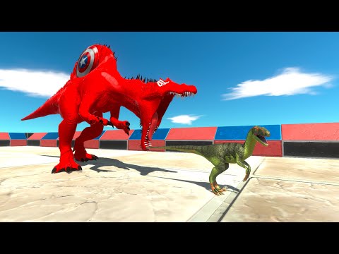 RED SPINOSAURUS DEATH RUN - Animal Revolt Battle Simulator ARBS