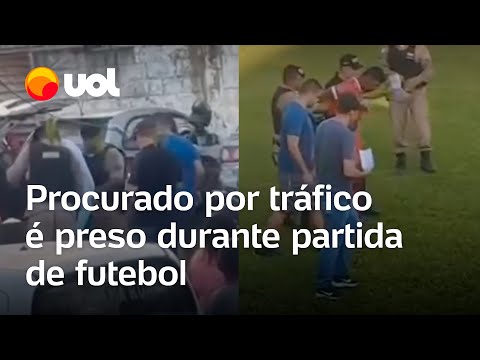 Homem procurado por tráfico de drogas é preso durante partida de futebol em Mutum (MG); veja vídeo