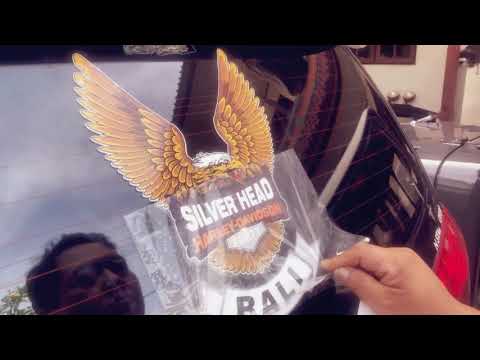 Silver head harley davidson stiker kaca mobil belakang