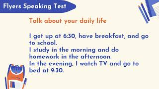 Flyers speaking test - Daily life